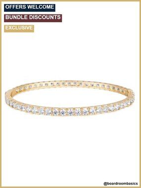 5A Cubic Zirconia Bangle Bracelet 18K Yellow Gold Plated Jewelry Gift